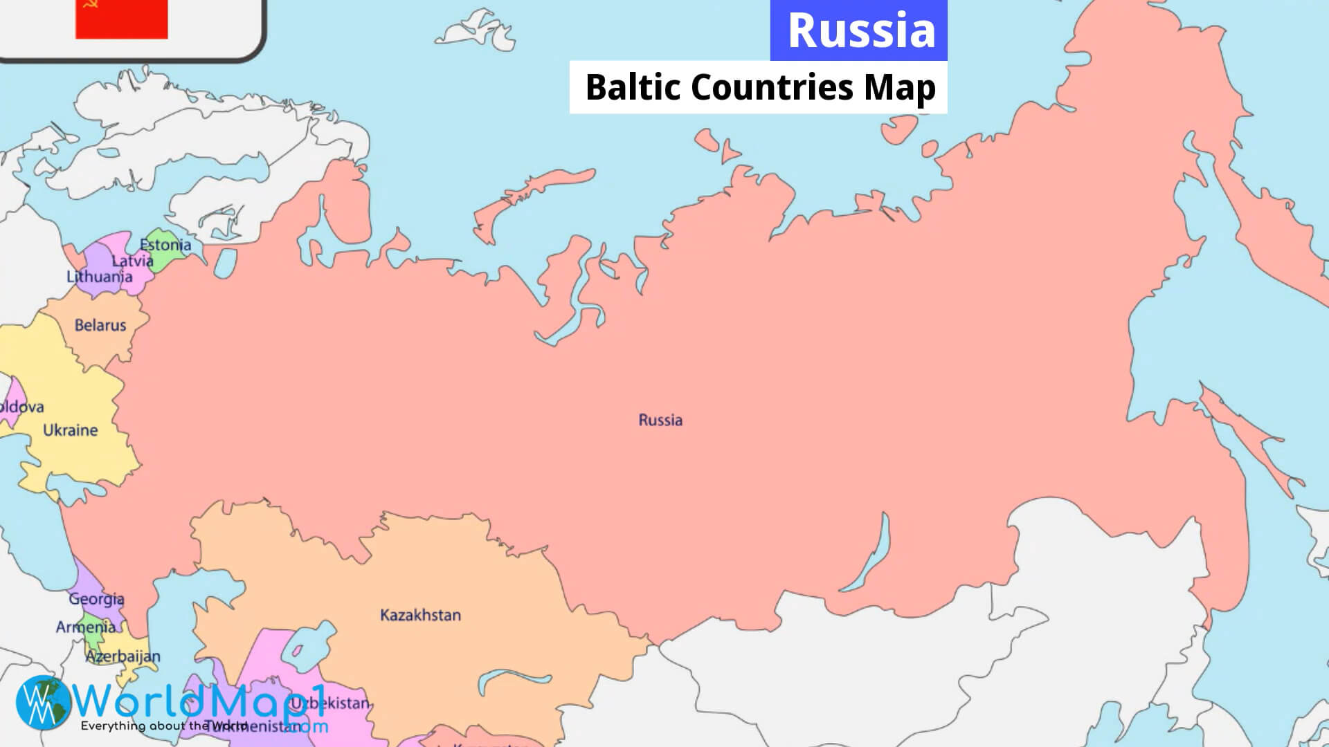 Karte von Russland und den baltischen Ländern